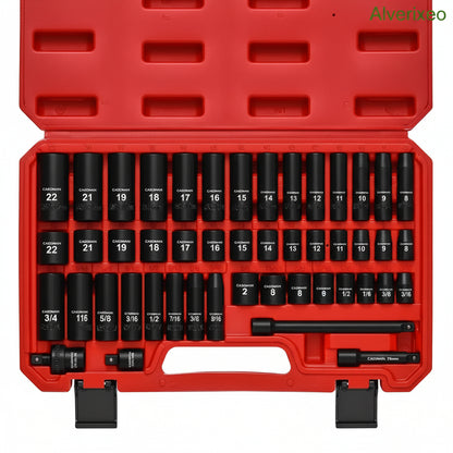49-Piece 3/8" Drive Impact Socket Set – SAE & Metric