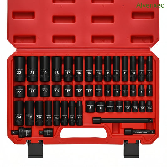 49-Piece 3/8" Drive Impact Socket Set – SAE & Metric