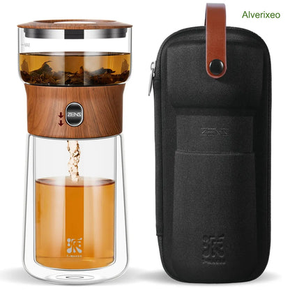 Portable Glass Tea Infuser Set – One-Touch Loose Leaf Tea Brewer