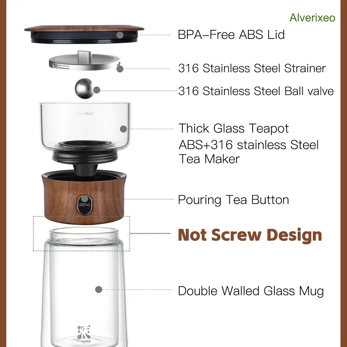 Portable Glass Tea Infuser Set – One-Touch Loose Leaf Tea Brewer