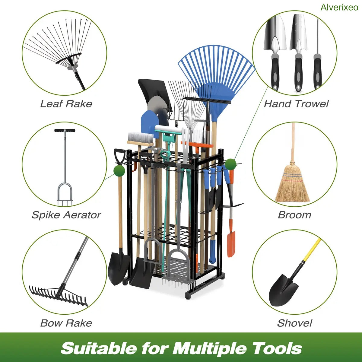 Heavy Duty Garden Tool Organizer Rack for Garage & Shed