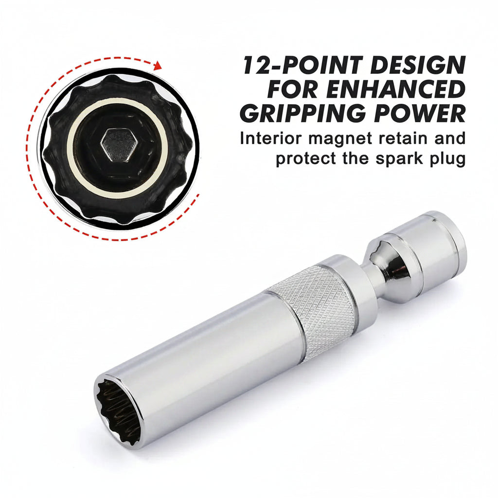 6PCS Magnetic Swivel Spark Plug Socket Set – Thin Wall 3/8" Drive
