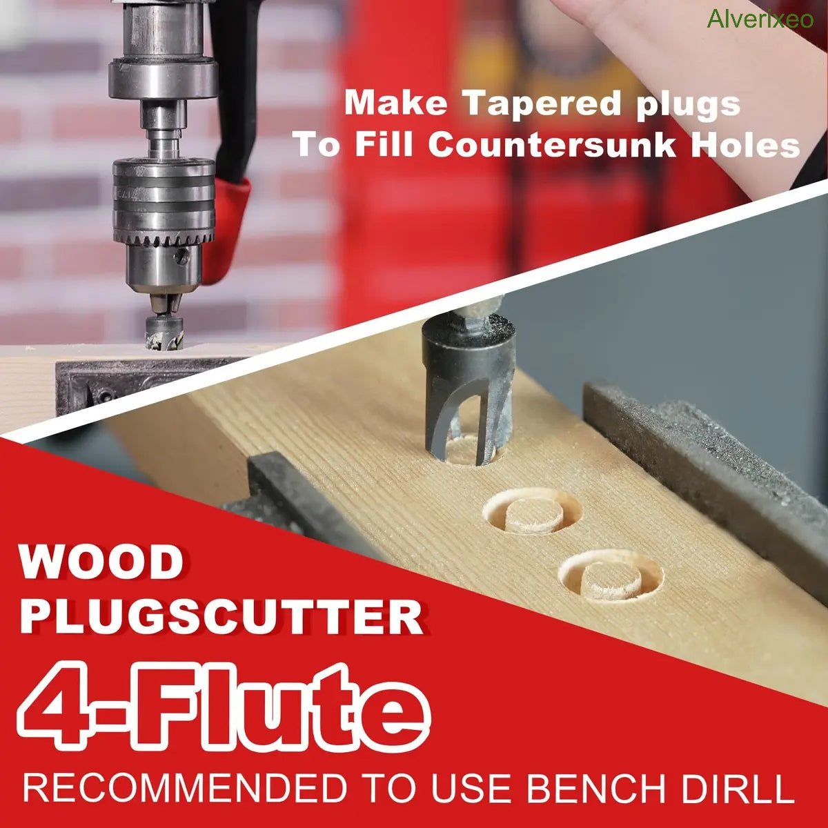 Wood Countersink Drill Bit Set with 1/4" Hex Shank & Storage Case