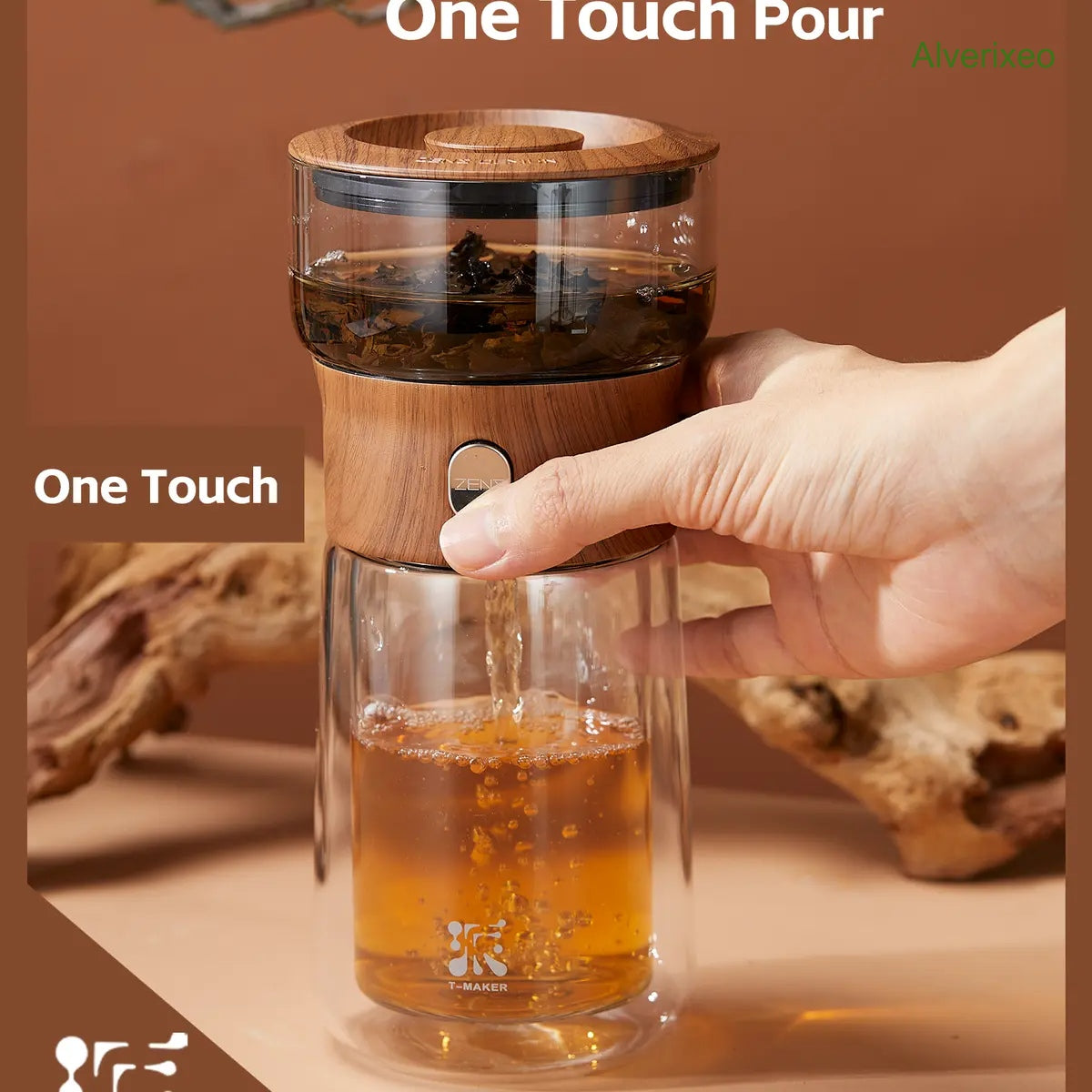 Portable Glass Tea Infuser Set – One-Touch Loose Leaf Tea Brewer