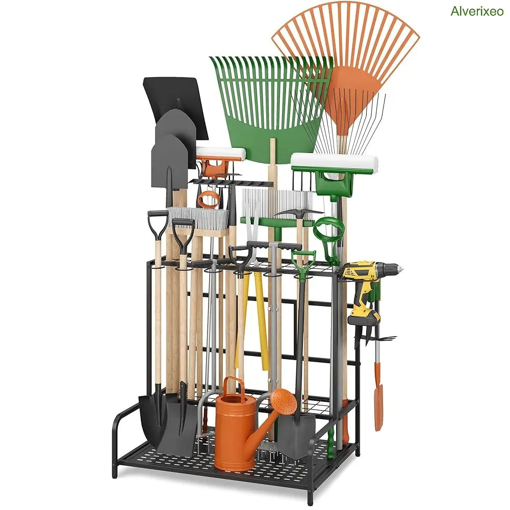Heavy Duty Garden Tool Organizer Rack for Garage & Shed
