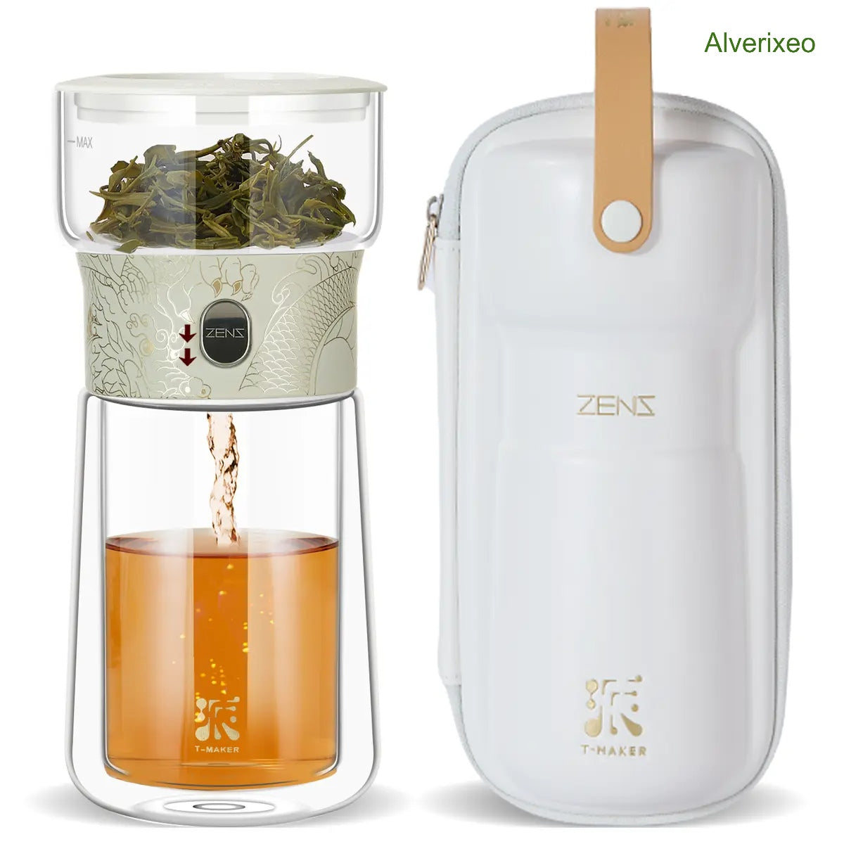 Portable Glass Tea Infuser Set – One-Touch Loose Leaf Tea Brewer